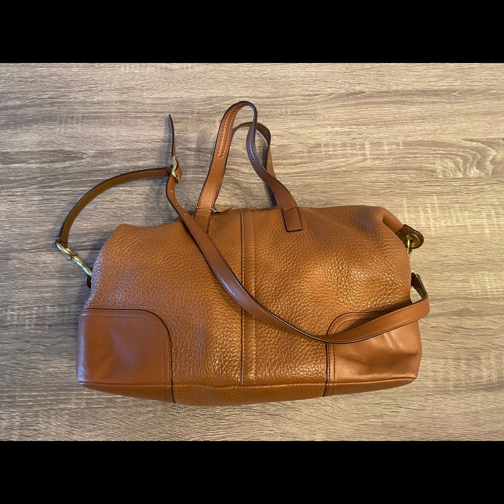 Coach Tan Pebble Leather Carryall